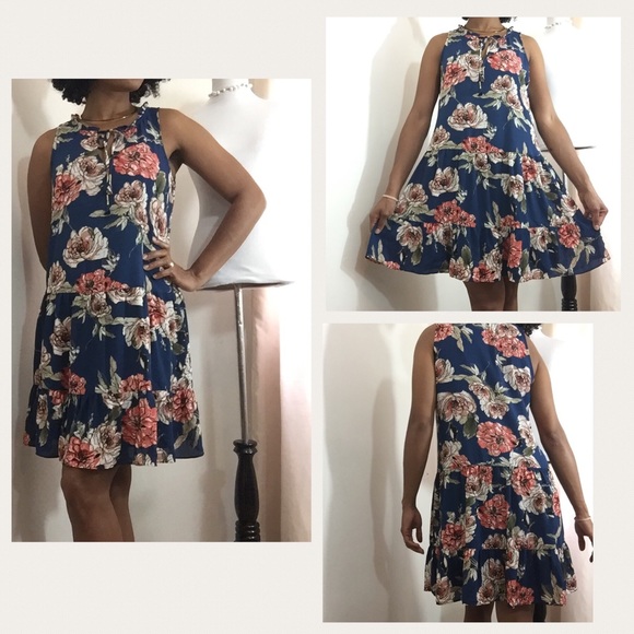 Sanctuary Blue Floral Print Dress - Picture 2 of 7